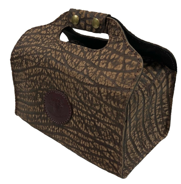 (image for) Brown Cape Buffalo Leather 4 Box Shotgun Shell Carrier